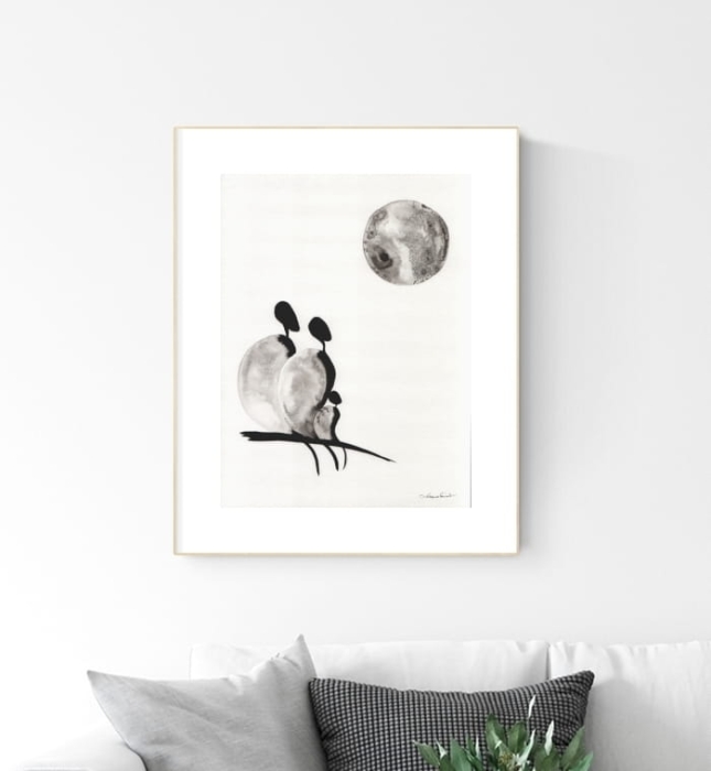grafika 30/40 ręcznie malowana, abstrakcja