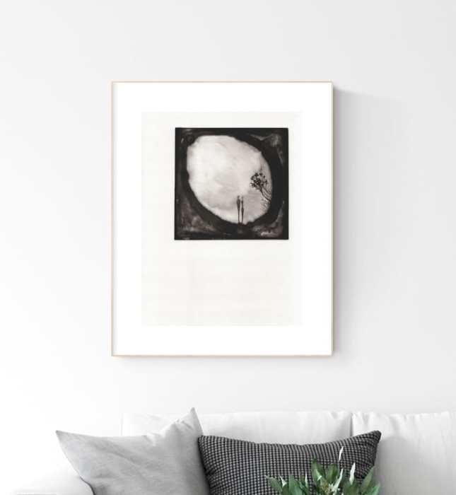 grafika 30/40 ręcznie malowana, abstrakcja