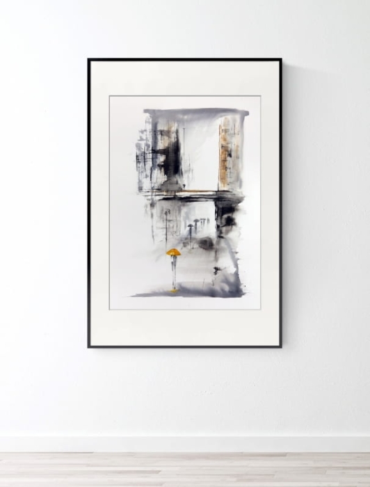 abstrakcja 50x70,  deszczowa ulica