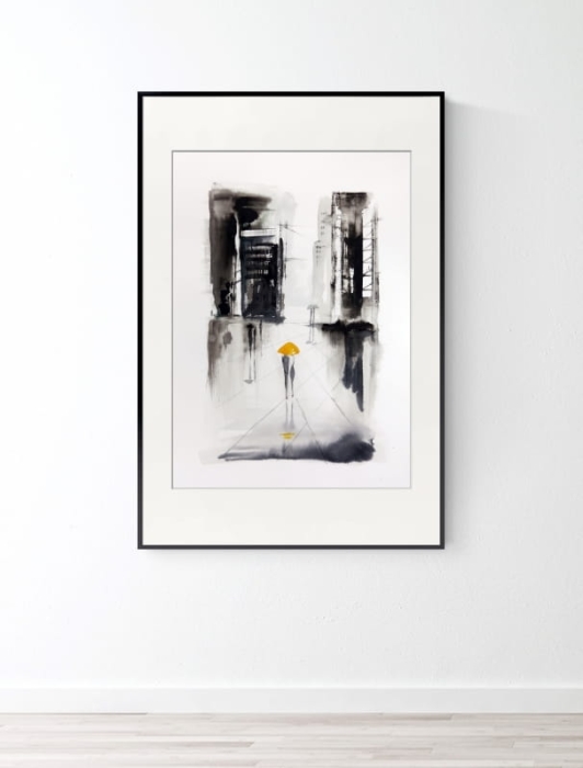 abstrakcja 50x70,  deszczowa ulica
