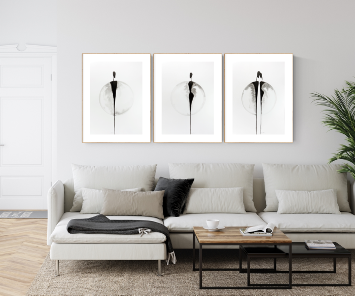 zestaw 3 obrazów 50 x 70 cm,  minimalizm