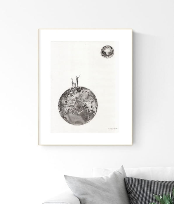 grafika 30/40 ręcznie malowana, abstrakcja