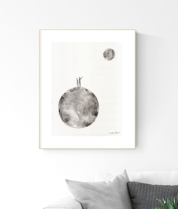 grafika 30/40 ręcznie malowana, abstrakcja