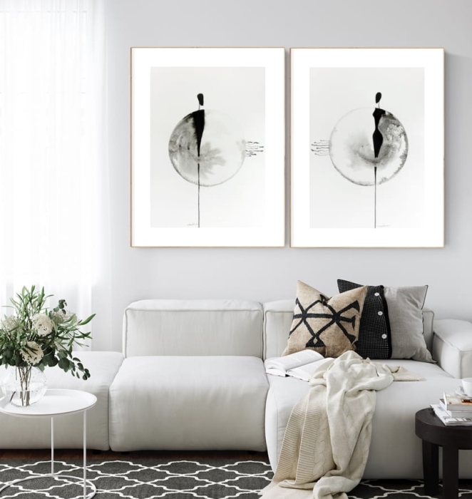 zestaw 2 obrazów 50 x 70 cm,  minimalizm