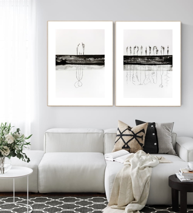 zestaw 2 obrazów 50 x 70 cm,  minimalizm 