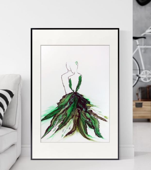 Abstrakcja obraz akwarela ręcznie malowany 50x70