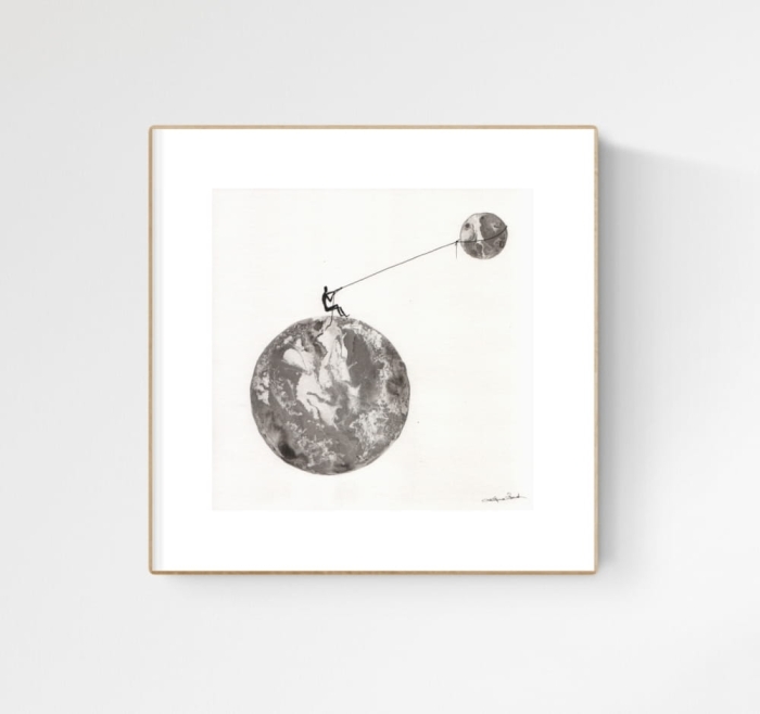 grafika 30/30 ręcznie malowana, abstrakcja