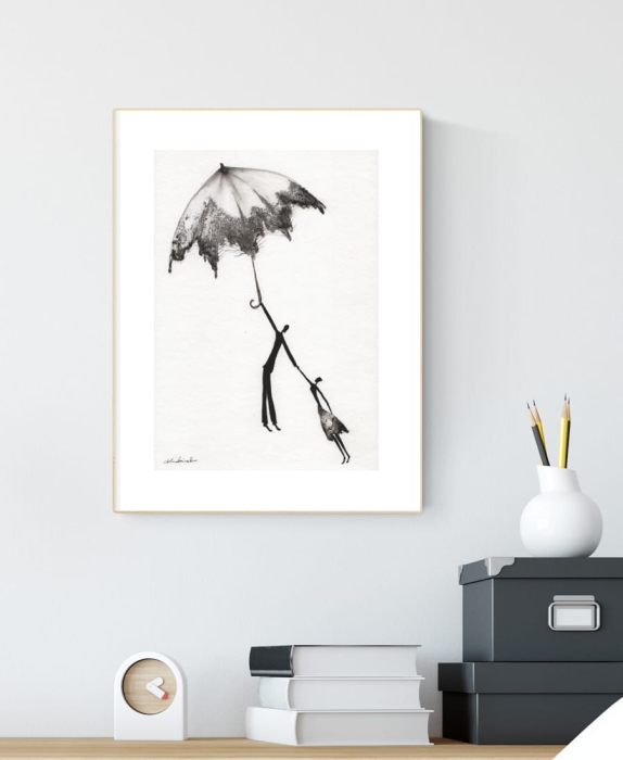grafika 21/30 ręcznie malowana, abstrakcja