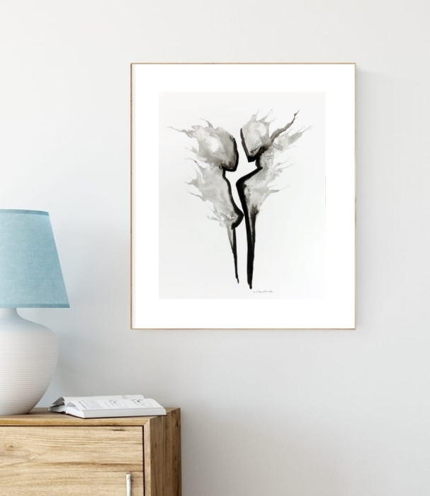 grafika 40 x 50 cm ręcznie malowana, nowoczesne obraz do salonu