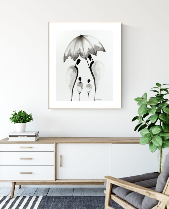 grafika 40 x 50 cm ręcznie malowana, nowoczesne obraz do salonu