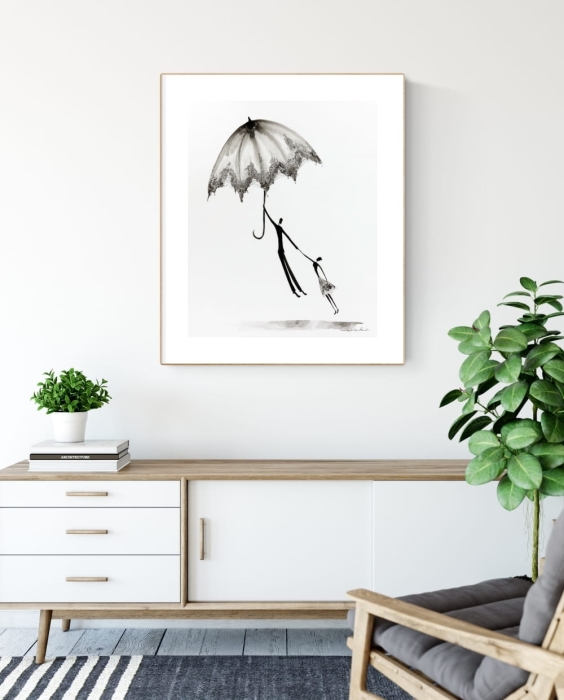grafika 40 x 50 cm ręcznie malowana, nowoczesne obraz do salonu