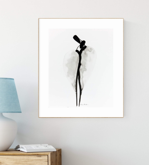 grafika czarno biała 40 x 50 cm ręcznie malowana