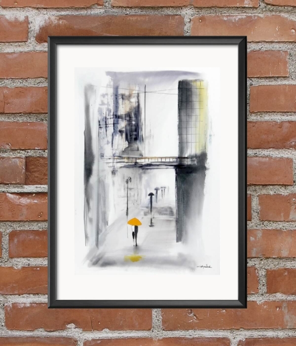 abstrakcja 30x40,  deszczowa ulica