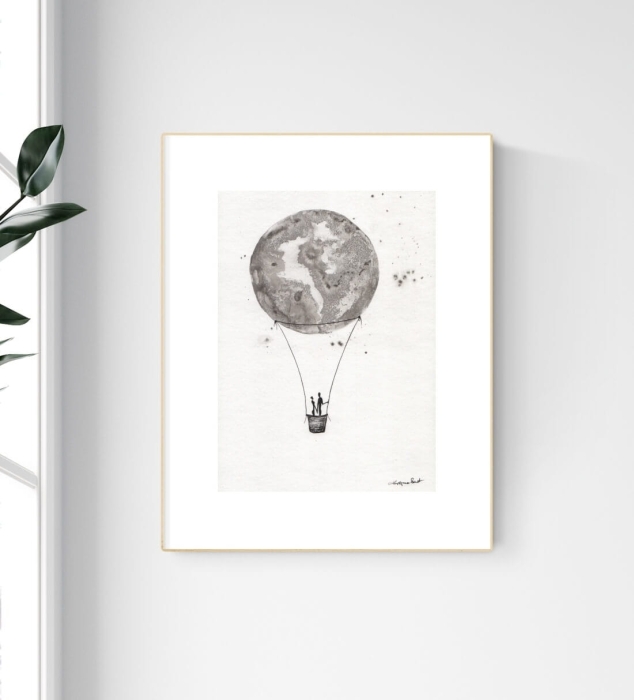 grafika 21/30 ręcznie malowana, abstrakcja