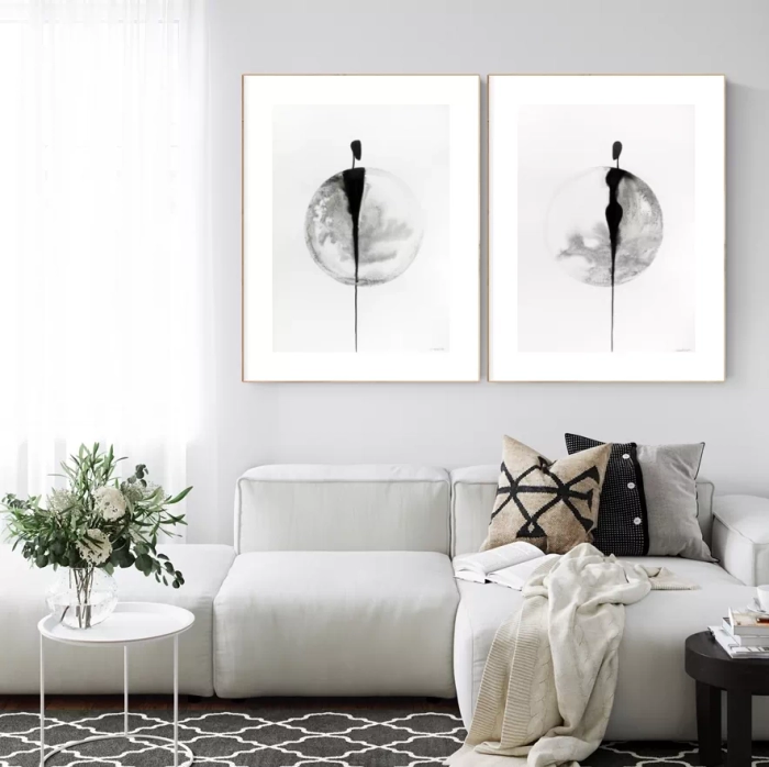 zestaw 2 obrazów 50 x 70 cm,  minimalizm