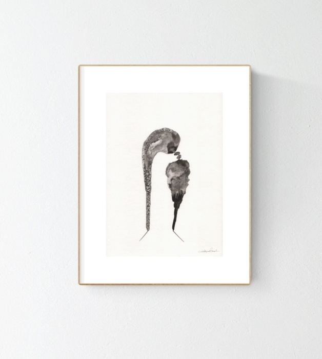 grafika 21/30 ręcznie malowana, abstrakcja