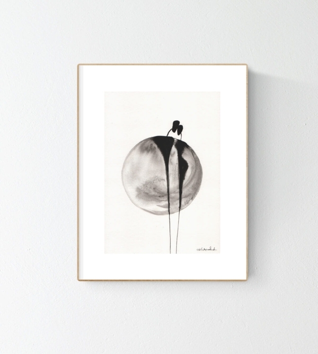 grafika 21/30 ręcznie malowana, abstrakcja
