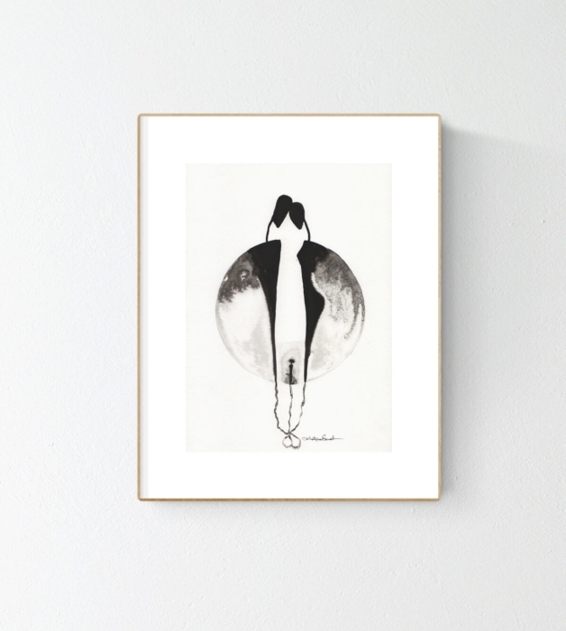 grafika 21/30 ręcznie malowana, abstrakcja