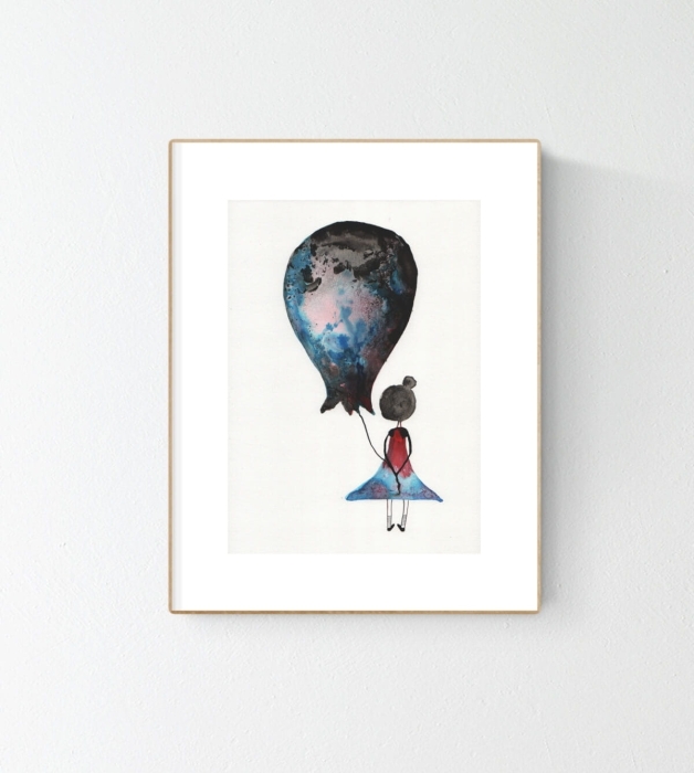 grafika 21/30 ręcznie malowana, abstrakcja