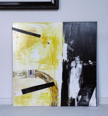 obraz 100 x 100 cm, duża abstrakcja na płótnie,