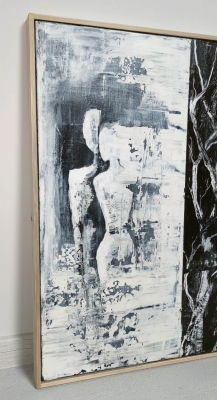 Abstrakcja, obraz w stylu industrial, loft,  70x80 cm obraz na płótnie w ramie