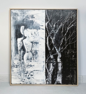 Abstrakcja, obraz w stylu industrial, loft,  70x80 cm obraz na płótnie w ramie