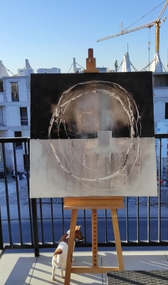 Obraz na płótnie duża abstrakcja loft , nowoczesny obraz industrial
