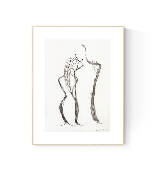 grafika 21/30 ręcznie malowana, abstrakcja