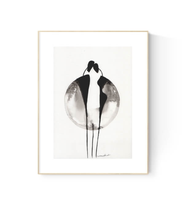 grafika 21/30 ręcznie malowana, abstrakcja