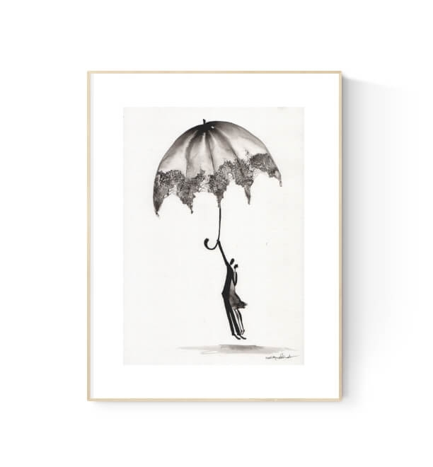 grafika 21/30 ręcznie malowana, abstrakcja