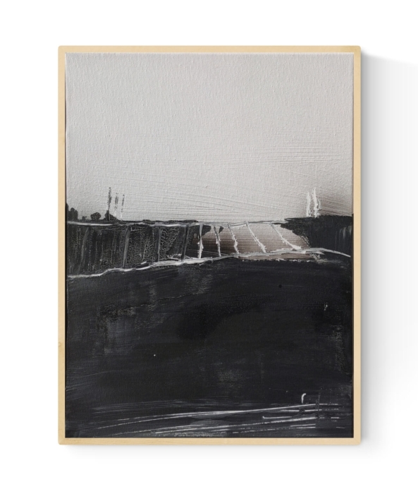 Obraz w ramie  30x40 nowoczesna abstrakcja czarno-biała
