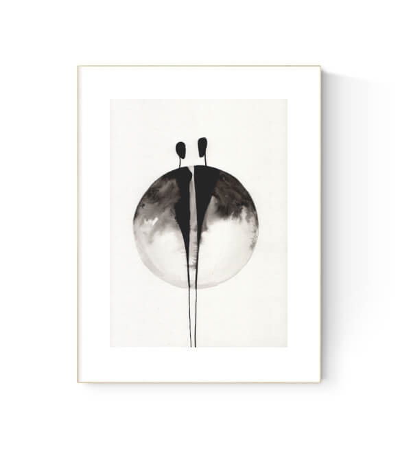 grafika 21/30 ręcznie malowana, abstrakcja