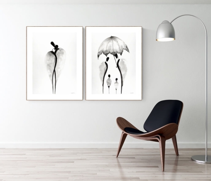 zestaw 2 obrazów 50 x 70 cm,  minimalizm