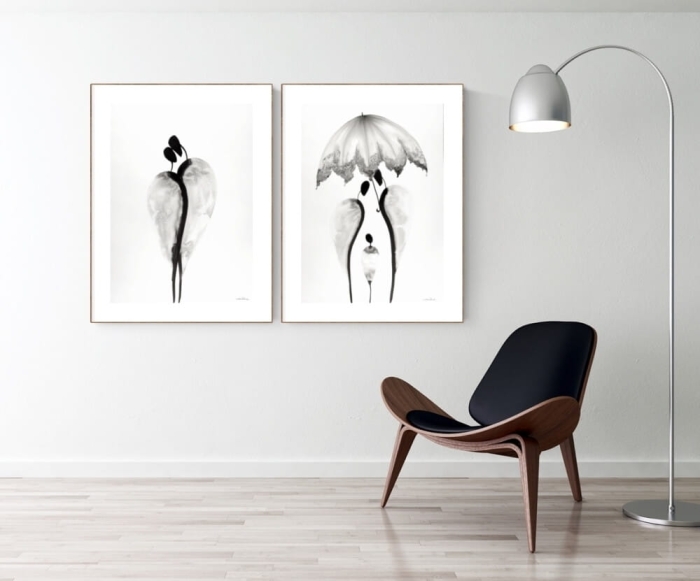 zestaw 2 obrazów 50 x 70 cm,  minimalizm