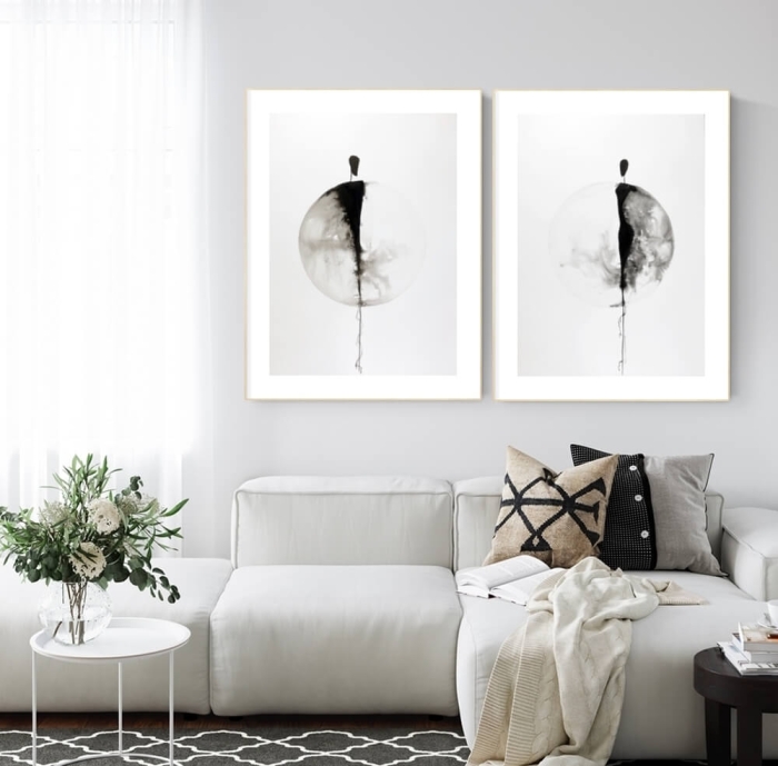 zestaw 2 obrazów 50 x 70 cm,  minimalizm