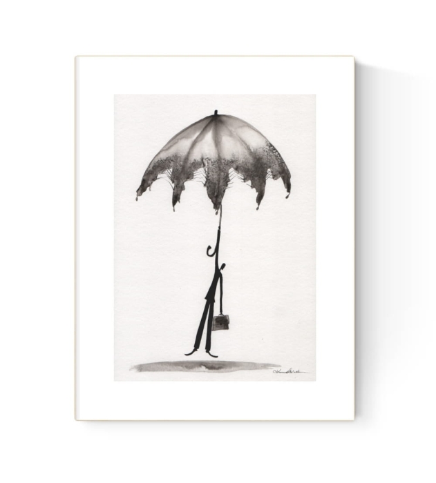 grafika 21/30 ręcznie malowana, abstrakcja