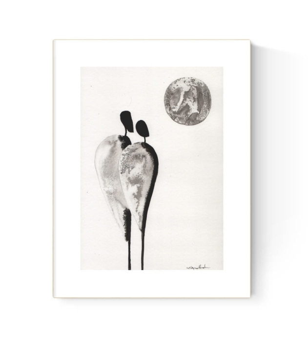 grafika 21/30 ręcznie malowana, abstrakcja
