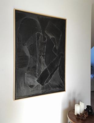 Obraz na płótnie z wyjątkową fakturą, duża abstrakcja w ramie, 70 x 100 cm