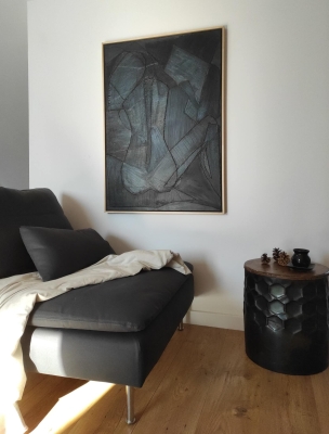 Obraz na płótnie z wyjątkową fakturą, duża abstrakcja w ramie, 70 x 100 cm