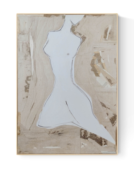 Duża abstrakcja na płótnie z wyjątkową fakturą, obraz w ramie, 92 x 128 cm.