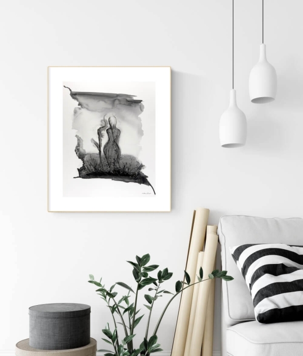 grafika 40 x 50 cm ręcznie malowana, nowoczesny obraz do salonu