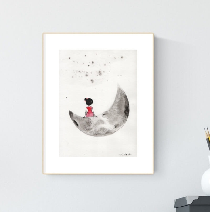 grafika 21/30 ręcznie malowana, abstrakcja