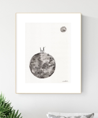 Grafiki i plakaty na ścianę w stylu skandynawskim, księżyc