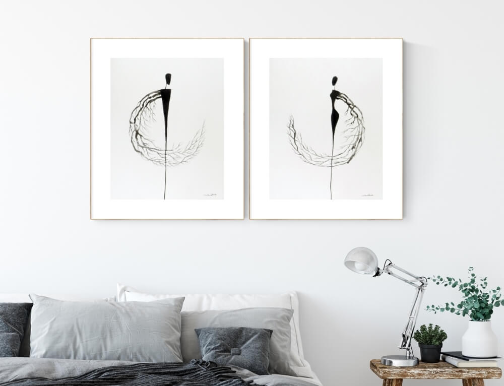 Wyjątkowa grafika minimalistyczna ludzie, grafiki na ścianę