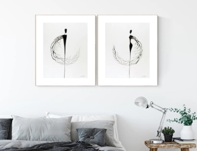 Wyjątkowa grafika minimalistyczna ludzie, grafiki na ścianę