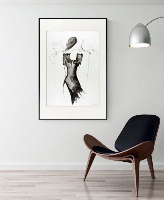 Grafika abstrakcyjna 50x70 kobieta - ekspresjai dynamika