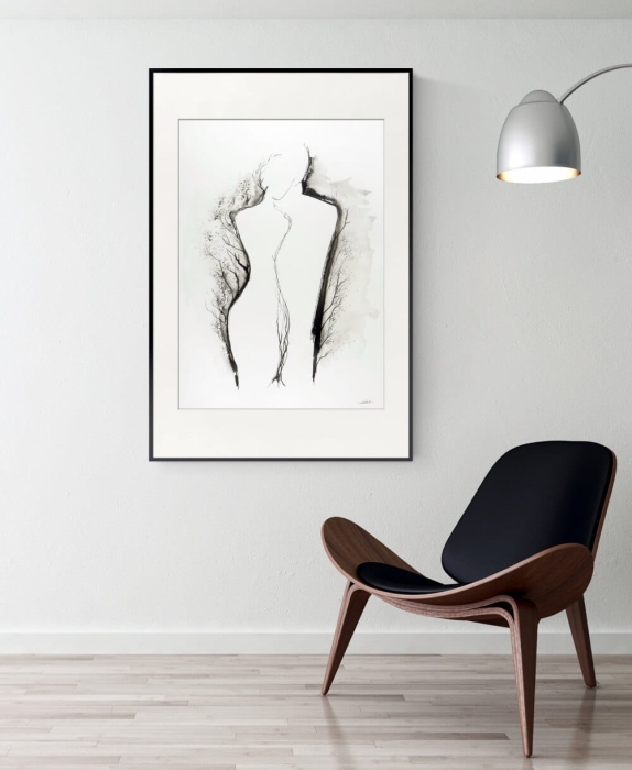 Grafika abstrakcyjna akt kobiecy 50x70