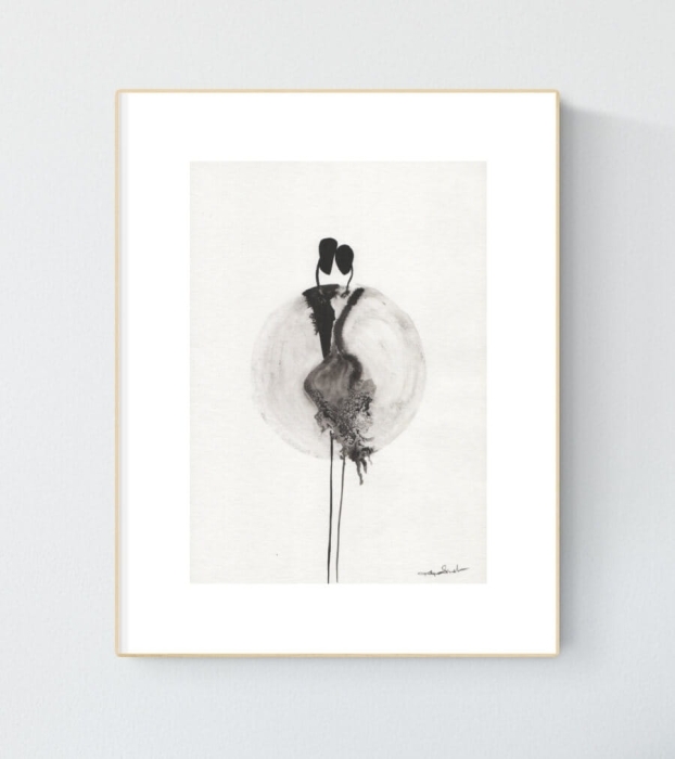 Grafika taniec, 21x30 A4 czarno-biała