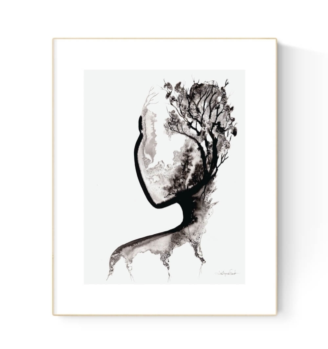 Elegancka grafika 30x40 abstrakcja czarno-biała