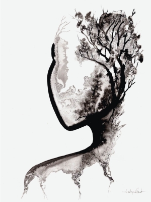 grafika-abstrakcyjna-czarno-biala-30-40-glowa-drzewa-wabi-sabi